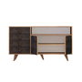 Hanah Home Consola Estilo Moderno Roble y Gris Oscuro 140x86x40 cm
